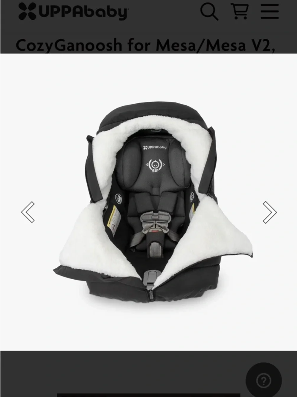 UPPAbaby CozyGanoosh Infant Car Seat Cover - charcoal Melange